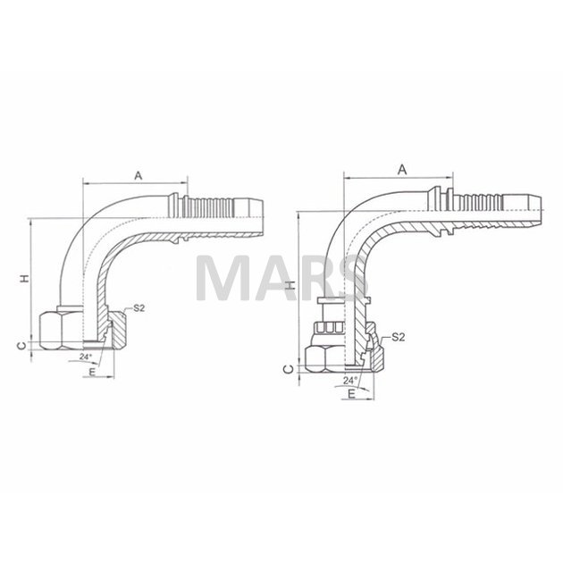 Hydr.koncovka DKOS DN8 / M18x1,5 90°
